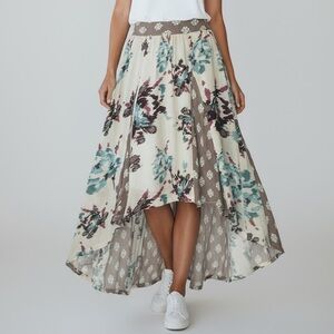 Free People Women's Maxi Skirt Floral Print Boho Hi-Low M